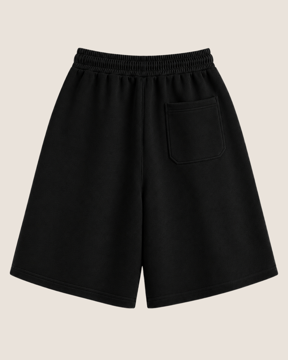 ANCIENT YET PRESENT BAGGY BLACK SHORTS