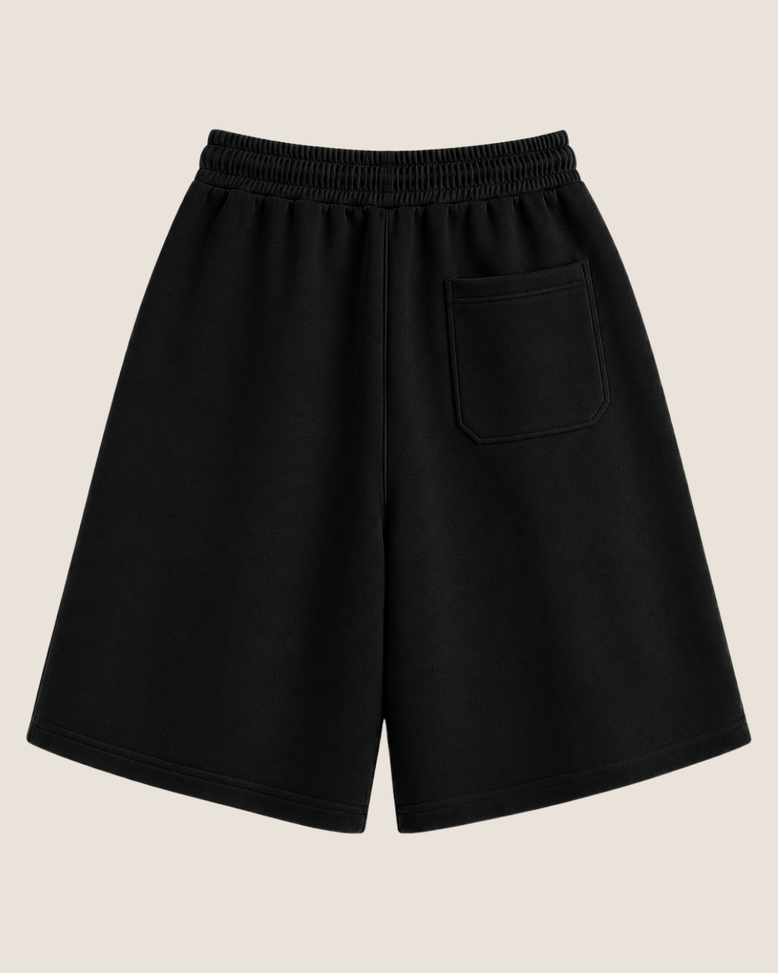 ANCIENT YET PRESENT BAGGY BLACK SHORTS