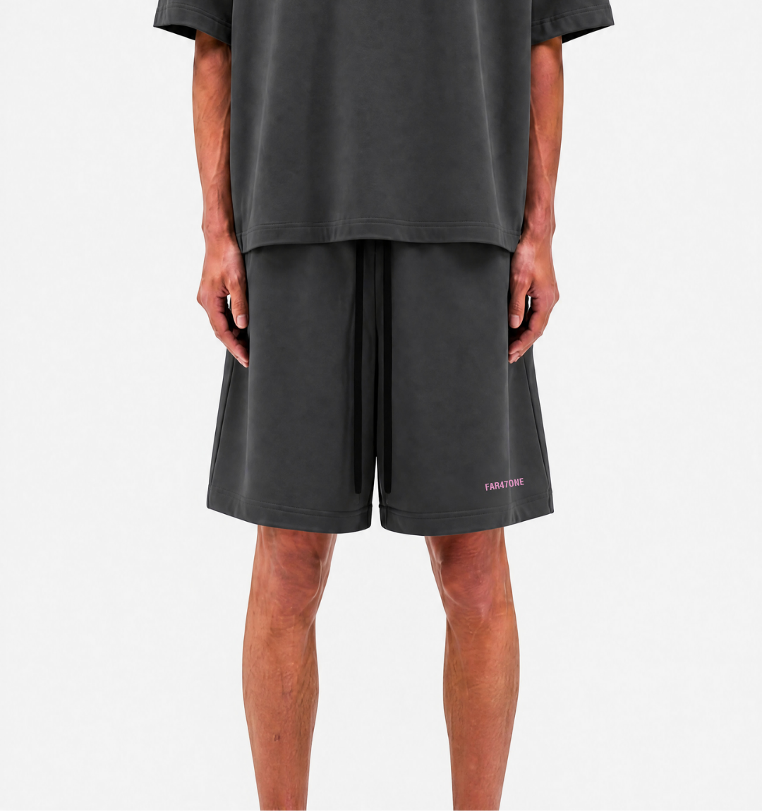 ANCIENT YET PRESENT BAGGY DARK GREY SHORTS