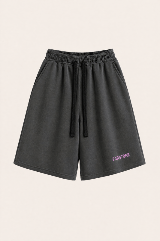 ANCIENT YET PRESENT BAGGY DARK GREY SHORTS