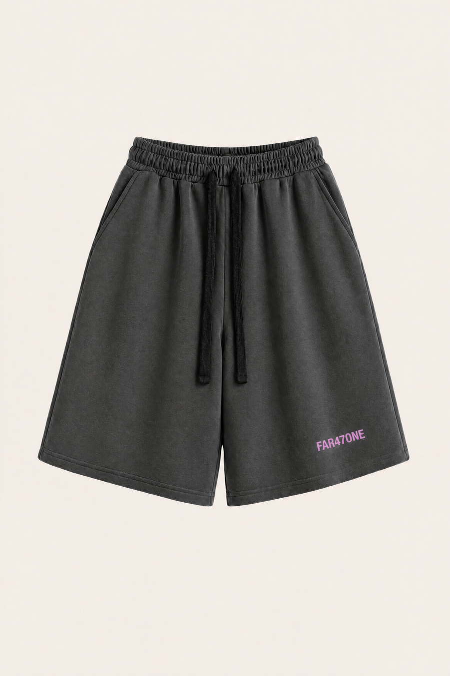 ANCIENT YET PRESENT BAGGY DARK GREY SHORTS